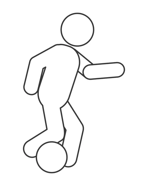 Fútbol fútbol pictograma icono — Vector de stock