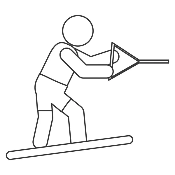 Pictogramme de ski nautique icône — Image vectorielle