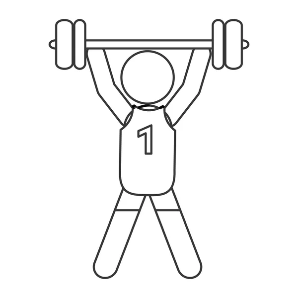 Weight lifting pictogram icon — Stock Vector