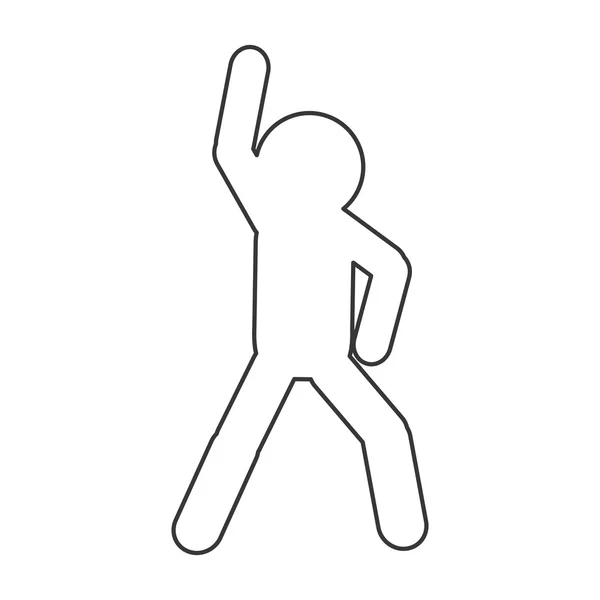 Persona estiramiento pictograma icono — Vector de stock