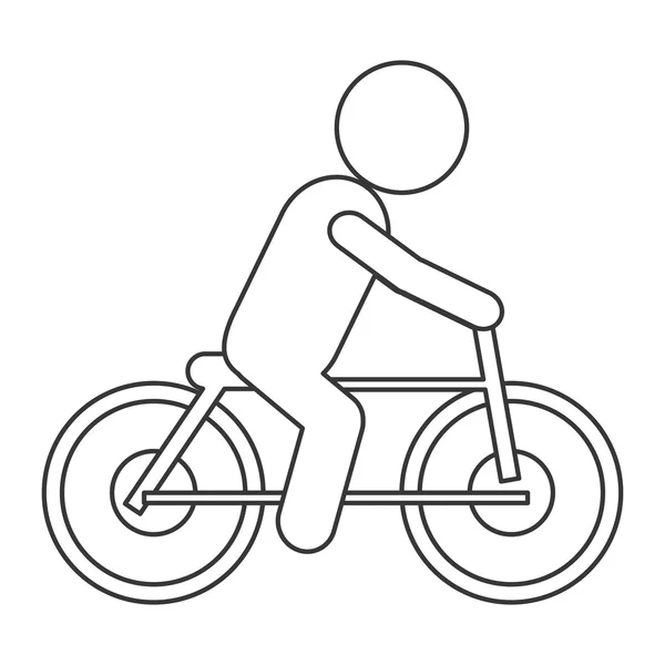 Bicicleta equitação pictograma ícone —  Vetores de Stock