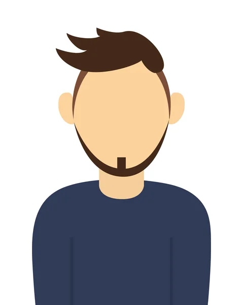 Homme sans visage avec icône portrait barbe — Image vectorielle