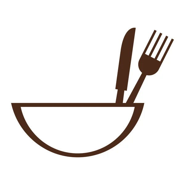 Misku s jídlem nádobí ikonu — Stockový vektor