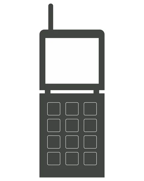 Mobiele telefoon met knoppen en antenne pictogram — Stockvector