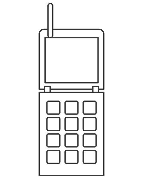 Celular com botões e ícone de antena — Vetor de Stock