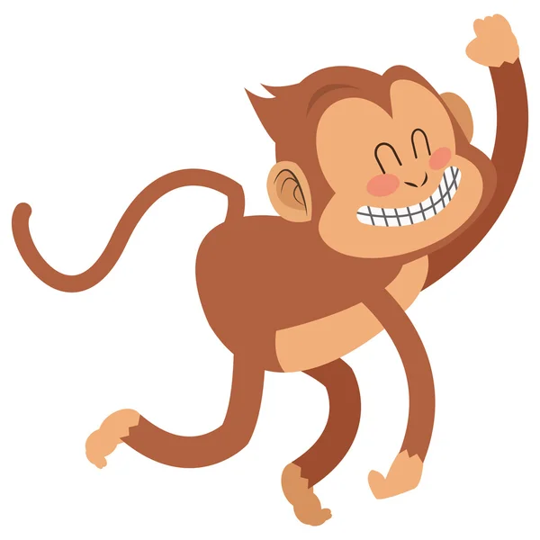 笑みを浮かべて猿漫画アイコン — ストックベクタ