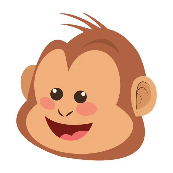 Ler monkey cartoon ikonen — Stock vektor