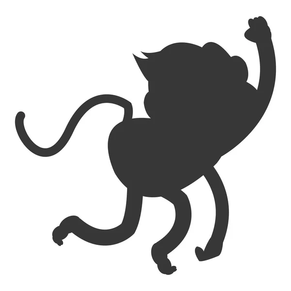 Scimmia cartone animato icona silhouette — Vettoriale Stock