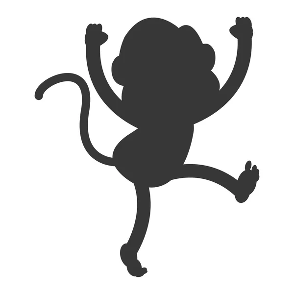 Silueta icono de dibujos animados mono — Vector de stock