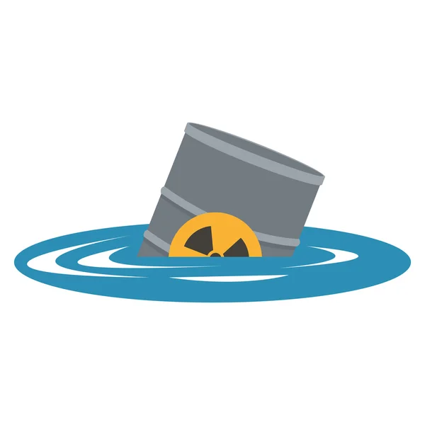 Toxic waste contamination on water icon — Stock Vector