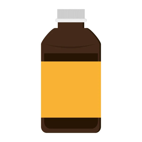 Ícone de frasco de medicina marrom — Vetor de Stock