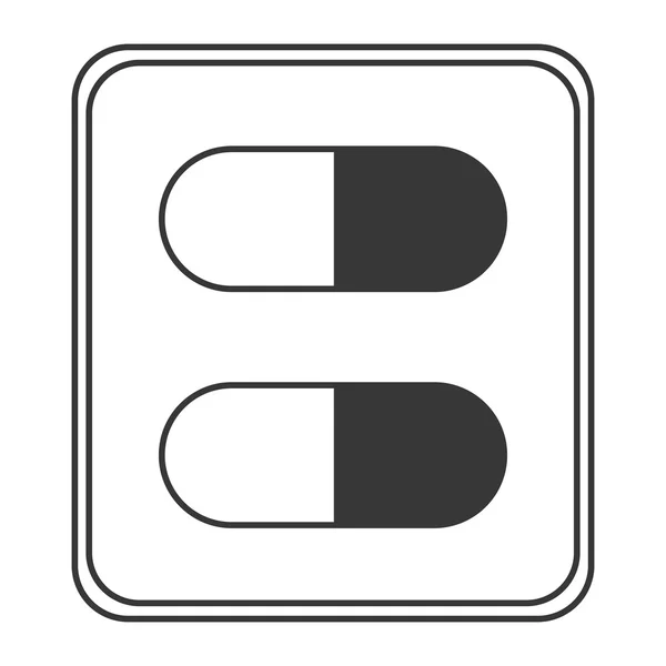 Geneeskunde capsule pack pictogram — Stockvector