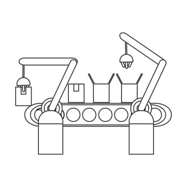 Konveyör bant fabrika sanayi simgesi