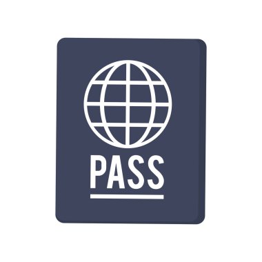 Passport ile dünya diyagram simgesi