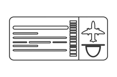 uçak bilet simgesi çizgili Tema