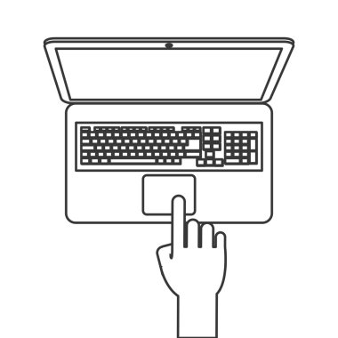 el simgesi içini kaplamak çizmek ile dizüstü TOPVIEW