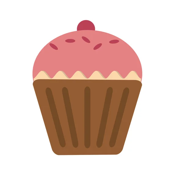 Süße Tasse Kuchen, Essen und Dessert — Stockvektor