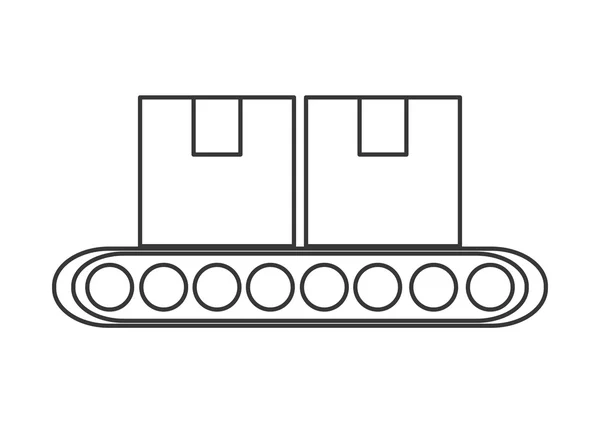 Convoyeur ceinture usine icône de l'industrie — Image vectorielle