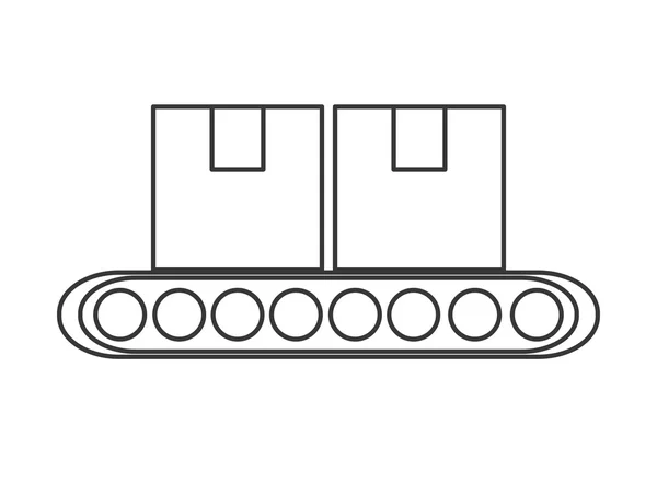 Cinta transportadora fábrica icono de la industria — Vector de stock