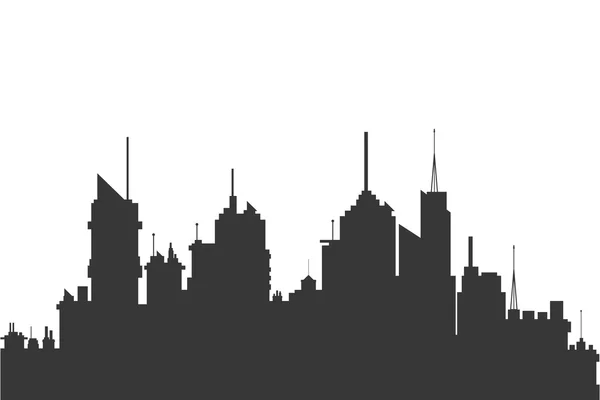 Stad skyline van silhouet icoon — Stockvector