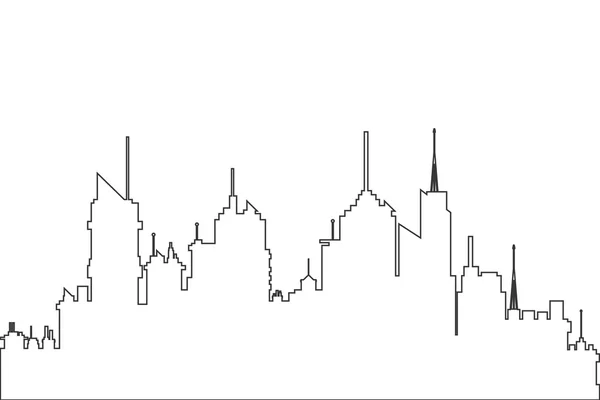 Ciudad skyline esquema icono — Vector de stock