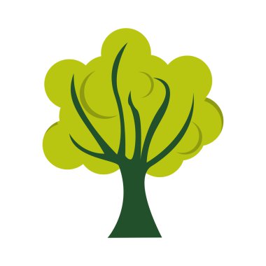 ağaç yeşil düz simgesi