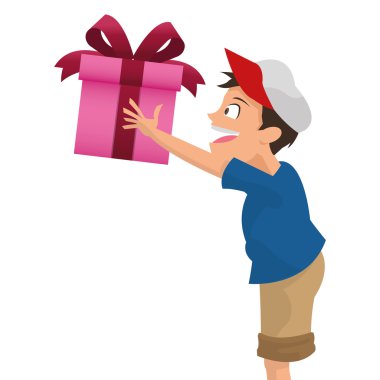 hediye simgesi tutan çocuk