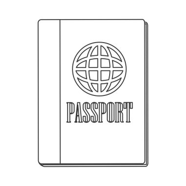 Passport ile dünya diyagram simgesi