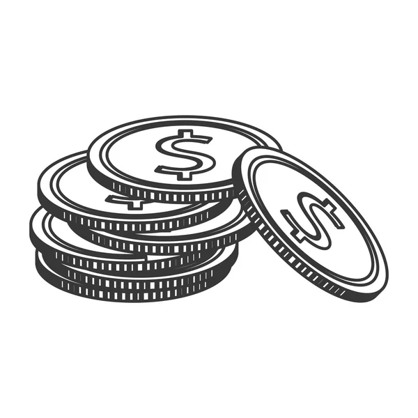 Moeny pile de pièces financement des entreprises — Image vectorielle