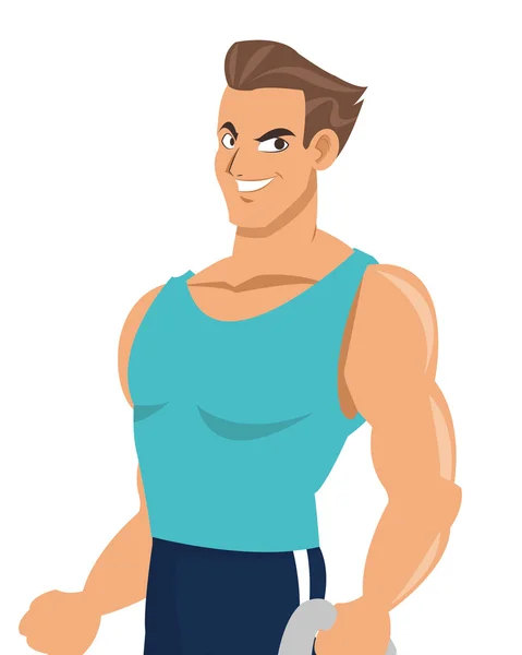 Man met fitness outfit pictogram — Stockvector