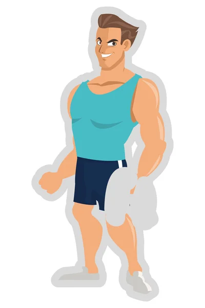 Man met fitness outfit pictogram — Stockvector