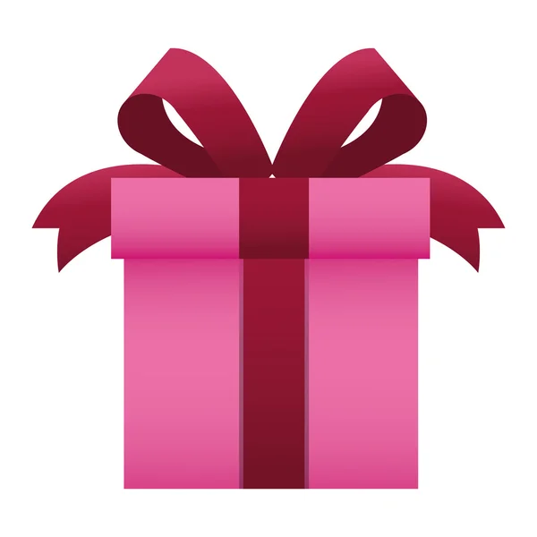 Gift Box met boog pictogram — Stockvector