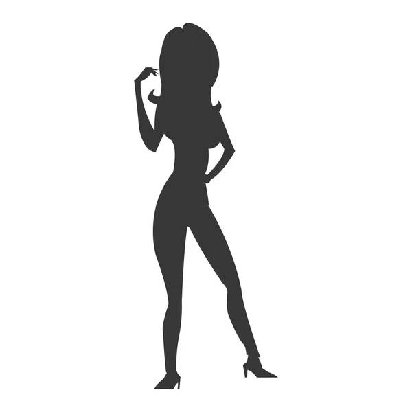 Icône femme maigre — Image vectorielle