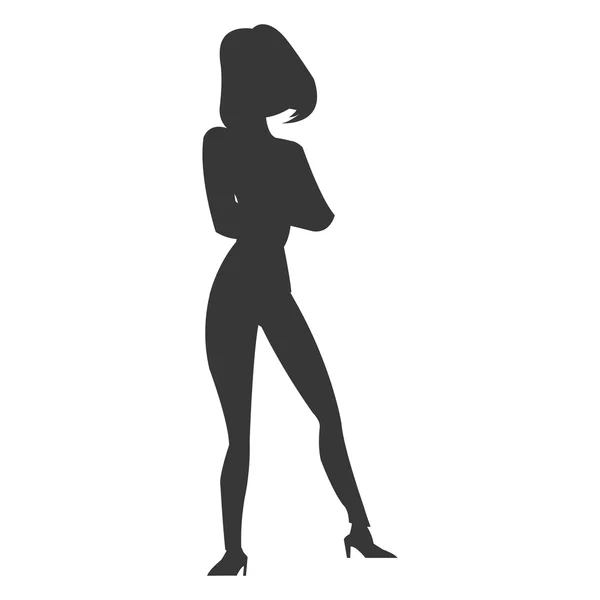 Icono de mujer magra — Vector de stock