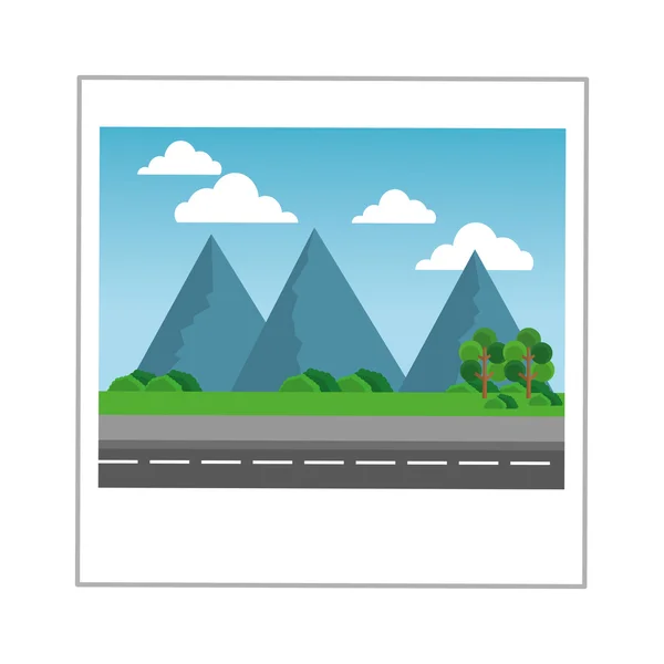 Icono de fotografía de paisaje — Vector de stock