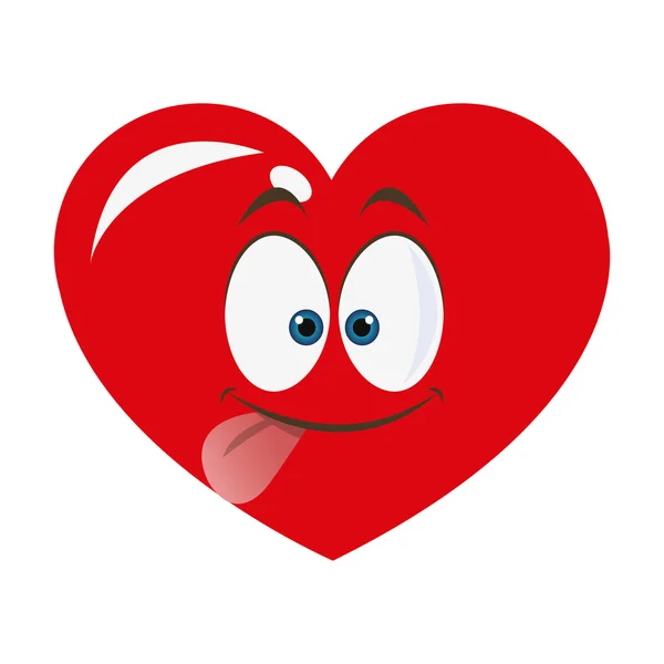 Goofy kalp karikatür simgesi — Stok Vektör