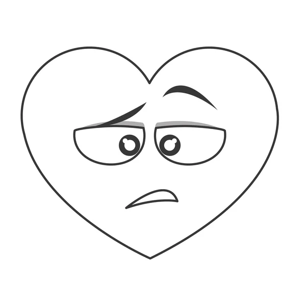 Disgusta corazón icono de dibujos animados — Vector de stock