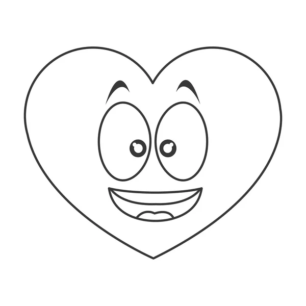 Ícone de desenho animado do coração sorridente — Vetor de Stock