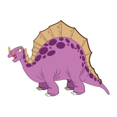 sevimli çizgi stegosaurus komik çizmek