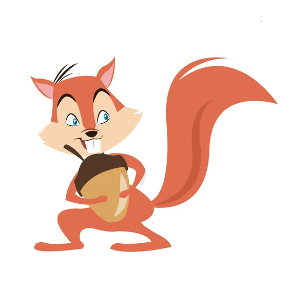 Chipmunk nut cartoon icon — Stock Vector