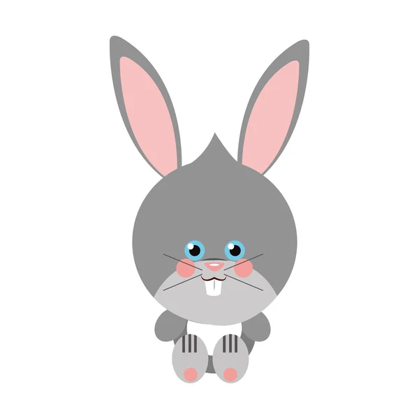 Icône plate lapin mignon — Image vectorielle