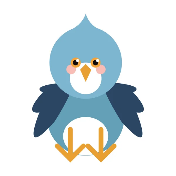 Icône plate oiseau bleu — Image vectorielle