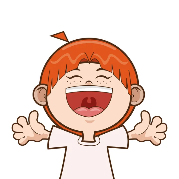 Niño feliz sonriendo — Vector de stock