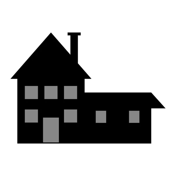 Casa construcción icono de bienes raíces — Vector de stock