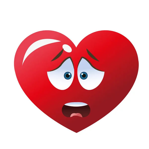 Тривожний значок мультфільму серця — стоковий вектор