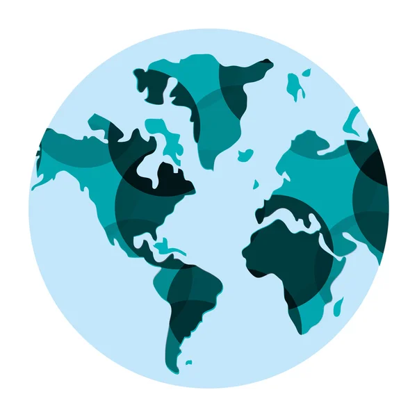 Geometric texture earth globe icon — Stock Vector