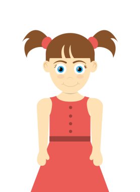 pigtails simgesi ile mutlu kız