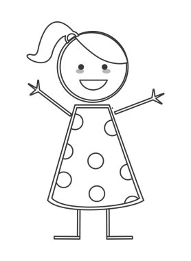 mutlu kız simge çubuk şekli