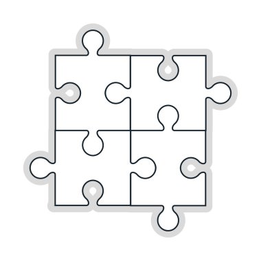 dört bulmaca parçaları simgesinde kare