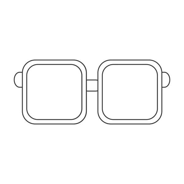 Squared frame glasses icon — Stock Vector